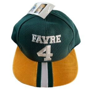 Green Bay Packers Brett Favre #4 Vintage Snapback Cap Hat Drew Pearson Rare 90s